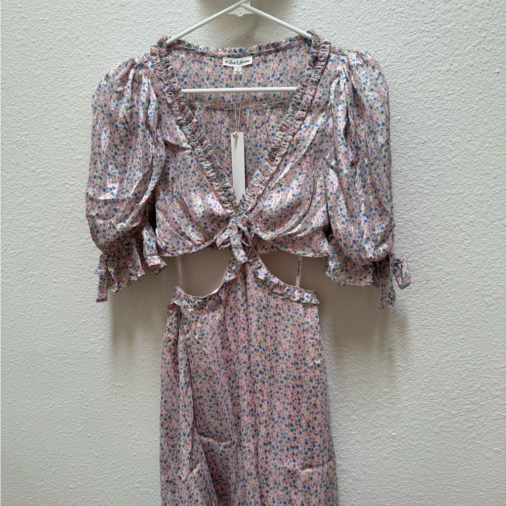 For Love And Lemons Floral Cutout Dress